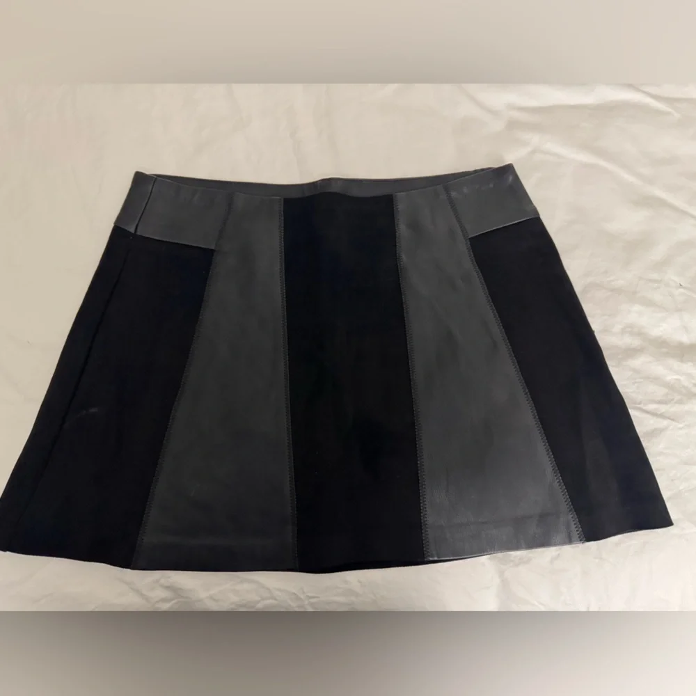 Leather mini skirt